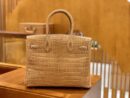 爱马仕 Birkin 30cm 尼罗鳄鱼皮 奶茶色 金扣 全手工缝制