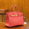 爱马仕 Birkin 30cm 龙虾粉 杜鹃粉 尼罗鳄鱼皮 金扣 原版蜜蜡线 顶级手缝 现货