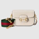 658574 Gucci 马衔扣1955系列GG迷你手袋 Gucci马鞍包 白色皮革