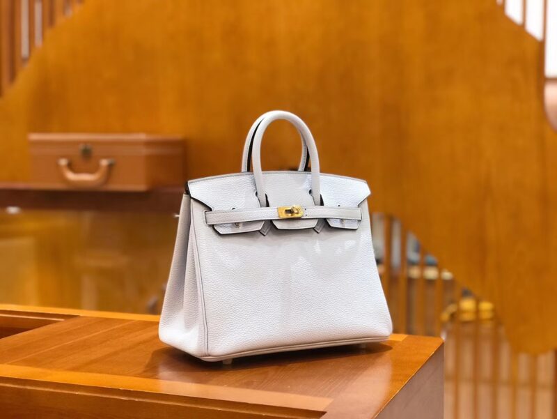 爱马仕 Birkin 25cm 雾蓝 Togo小牛皮 金扣 原版蜜蜡线 顶级手工缝制 - Image 2