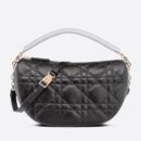 M7201 迪奥 VIBE HOBO 手袋中号 羊皮藤格纹饺子包 黑色