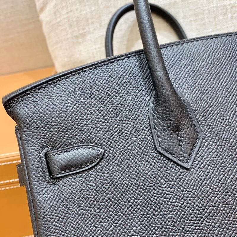 爱马仕 Birkin 铂金包 黑色 掌纹牛皮 金扣 30cm 高订版本 - Image 10