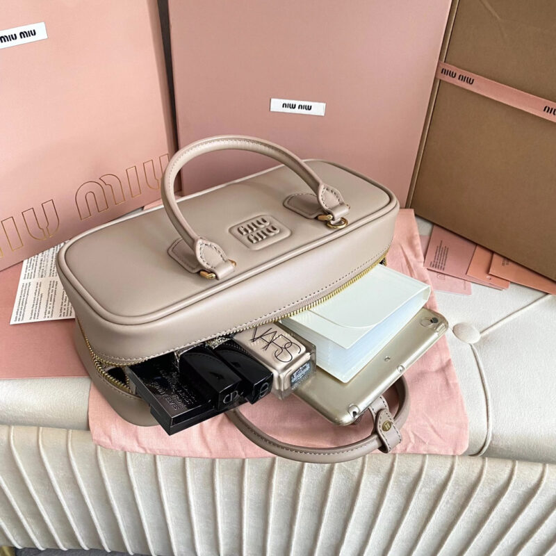 miumiu缪缪*5BB148保龄球包袋灰褐色免检版 - Image 11