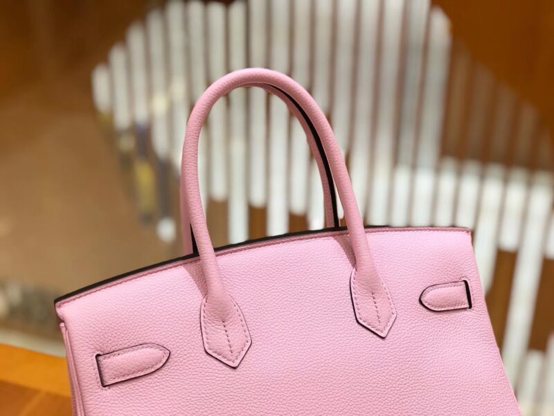 爱马仕 Birkin 30cm 锦葵紫 Togo小牛皮 银扣 原版蜜蜡线 顶级手工缝制 - Image 5