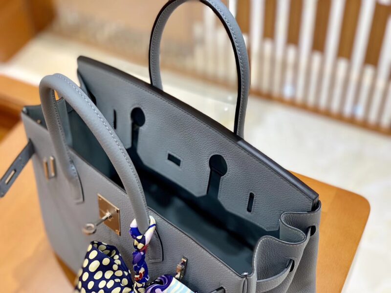 爱马仕 Birkin 30cm 冰川蓝 银扣 德国进口togo 牛皮 全手工缝制 - Image 2
