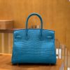 爱马仕 Birkin 30cm 伊滋密迩蓝 金扣 尼罗 雾面 两点 鳄鱼皮 全手工