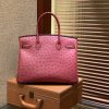 45414a495217a3f.jpg 爱马仕 Birkin 30cm 石榴红 南非进口鸵鸟皮 顶级手缝工艺 金扣