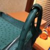 爱马仕 Lindy琳迪包 丝绒绿 南非进口鸵鸟皮 全手工缝制 银扣 30cm