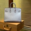 45980c5af7739c2.jpg 爱马仕 Birkin 25cm 浅蓝紫 南非进口鸵鸟皮 顶级手缝工艺 金扣
