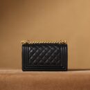 Chanel LeBoy黑色口盖包S免检版