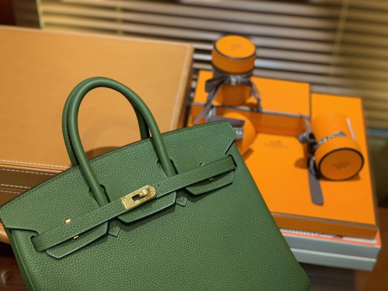 爱马仕 Birkin 25cm ( 铂金包) Togo小牛皮 丛林绿 原版蜜蜡线 全手工缝制 - Image 3
