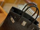 爱马仕 Birkin 30 鸵鸟皮 经典黑 银扣 全手工缝制