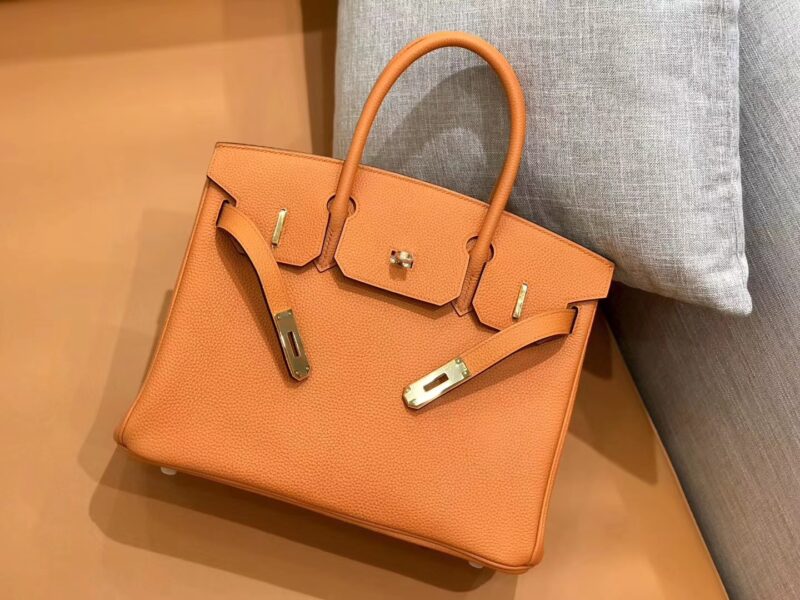 爱马仕 新增现货 birkin 铂金包 经典橙 德国进口小牛皮 金扣 30cm - Image 3