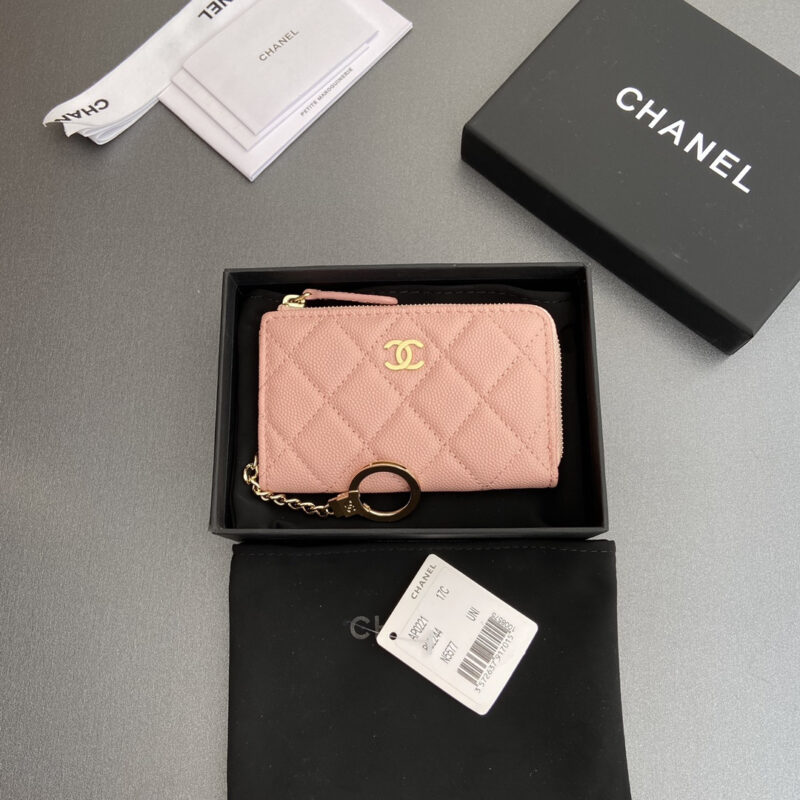 Chanel AP0223零钱包粉色鱼子酱金扣免检版 - Image 3