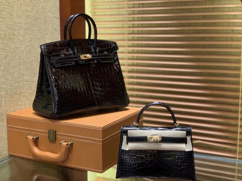 爱马仕 Birkin 25cm 2代19cm 黑色 美洲 尼罗 鳄鱼皮 - Image 5