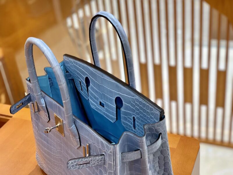 爱马仕 Birkin 30cm 北方蓝 银扣 一级皮 尼罗鳄鱼皮 臻品级别 - Image 4