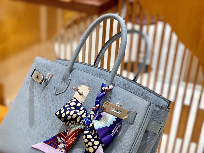 爱马仕 Birkin 30cm 冰川蓝 银扣 德国进口togo 牛皮 全手工缝制 - Image 3