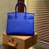 爱马仕 Birkin铂金包 琉璃蓝 德国进口小牛皮 顶级品质全手工缝制 金扣 30cm
