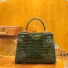 爱马仕 Kelly 28cm 橄榄绿 一级尼罗鳄 金扣 原版蜜蜡线 顶级手缝