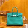 爱马仕 Birkin 30cm 维罗纳绿 Togo小牛皮 银扣 原版蜜蜡线 顶级手工缝制