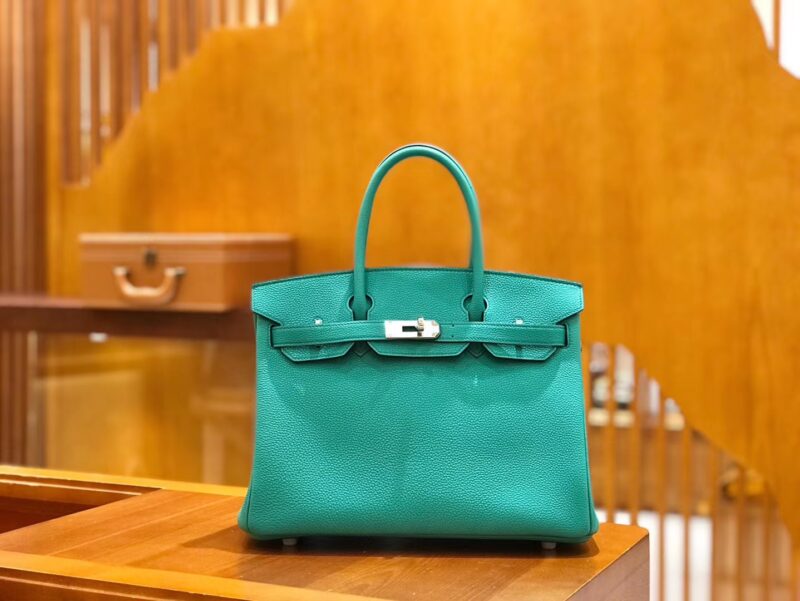 爱马仕 Birkin 30cm 维罗纳绿 Togo小牛皮 银扣 原版蜜蜡线 顶级手工缝制