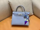 爱马仕 Kelly 凯莉包 掌纹牛皮 冰川蓝 银扣 28cm 全手工 现货