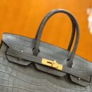 爱马仕 Birkin 30cm 海鸥灰 尼罗鳄鱼皮 金扣 原版蜜蜡线 顶级手缝 现货