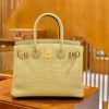 爱马仕 Birkin 30cm 雾面 尼罗鳄鱼皮 奶昔黄 金扣 全手工缝制