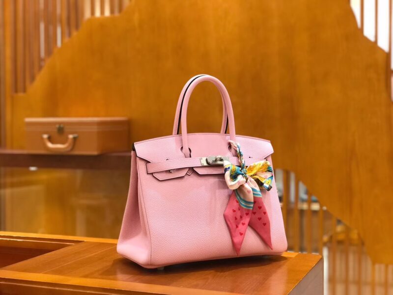 爱马仕 Birkin 30cm 锦葵紫 Togo小牛皮 银扣 原版蜜蜡线 顶级手工缝制 - Image 2