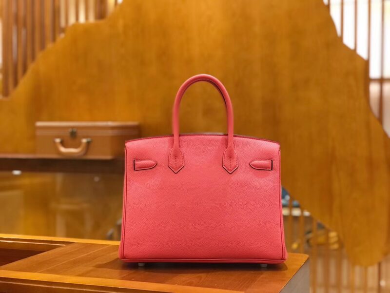 爱马仕 Birkin 30cm 唇膏粉 Togo小牛皮 银扣 原版蜜蜡线 顶级手工缝制 - Image 3