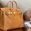爱马仕 Birkin 25cm 太妃金 一级美洲鳄 金扣 原版蜜蜡线 顶级手工