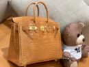 爱马仕 Birkin 25cm 太妃金 一级美洲鳄 金扣 原版蜜蜡线 顶级手工