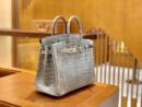 爱马仕 Birkin 铂金包 巴黎灰 一级皮 尼罗鳄鱼皮 臻品级别 银扣 25cm