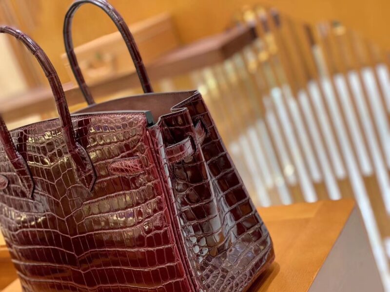 爱马仕 Birkin 30cm 波尔多酒红 尼罗鳄鱼皮 金扣 原版蜜蜡线 顶级手缝 现货 - Image 4