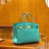 爱马仕 新增现货 Birkin 30cm 维罗纳绿 南非KK级鸵鸟皮 金扣 原版蜜蜡线 顶级手工缝制