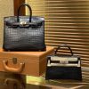 爱马仕 Birkin 25cm 2代19cm 黑色 雾面哑光 鳄鱼皮 顶级手工缝制