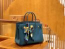 爱马仕 Birkin 铂金包 靛蓝 祖母蓝 Touch 鳄鱼皮拼牛皮 金扣 30cm