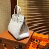 爱马仕 Birkin 25cm ( 铂金包) 掌纹牛皮 奶昔白 原版蜜蜡线 全手工缝制
