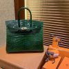 4b96c7b3725cf58.jpg 爱马仕 Birkin铂金包 祖母绿 一级皮 美洲鳄鱼 进口原料 顶级手缝工艺 25cm