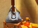 爱马仕 Lindy琳迪包 亚麻蓝 德国进口togo牛皮 全手工缝制 银扣 30cm