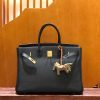 4be9d4f37371491.jpg 爱马仕 Birkin 铂金包 经典黑 小牛皮 银扣 40cm 男士首选