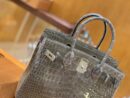 爱马仕 Birkin 铂金包 斑鸠灰 一级皮 尼罗鳄鱼皮 臻品级别 银扣 30cm