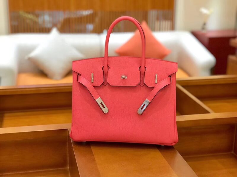 爱马仕 新增现货 birkin 铂金包 唇膏粉 德国进口小牛皮 银扣 30cm