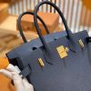 4d9d80ac8239718.jpg 爱马仕 Birkin 30cm 掌纹牛皮 内缝 午夜蓝 金扣 全手工缝制