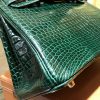 爱马仕 Birkin铂金包 祖母绿 一级皮 湾鳄鱼皮 倒V 进口原料 顶级手缝工艺 30cm