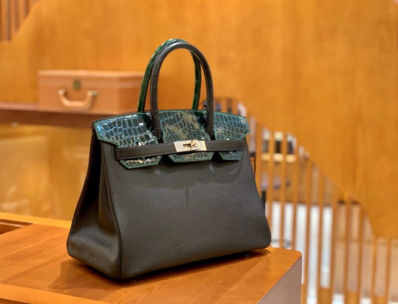 爱马仕 Birkin touch 30cm 进口鳄鱼皮拼山羊皮 原版蜜蜡线 顶级工艺缝制 - Image 2