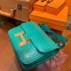 爱马仕 Constance空姐包 湖水绿 一级尼罗雾面 鳄鱼皮 顶级手工 金扣 18cm