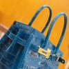 4fb3826bed6e37a.jpg 爱马仕 Birkin 30cm 伊兹密尔蓝 一级尼罗鳄 金扣 原版蜜蜡线 顶级手缝