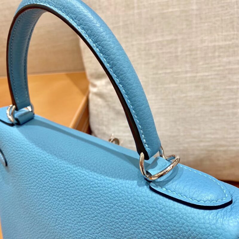 爱马仕 Kelly 凯莉包 北方蓝 小牛皮 银扣 28cm - Image 7