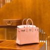 爱马仕 Birkin 25cm Swift牛皮 Q粉 银扣 原版蜜蜡线 顶级手工缝制